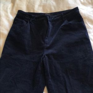 F21 high waisted stretchy blue corduroy pants